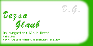 dezso glaub business card